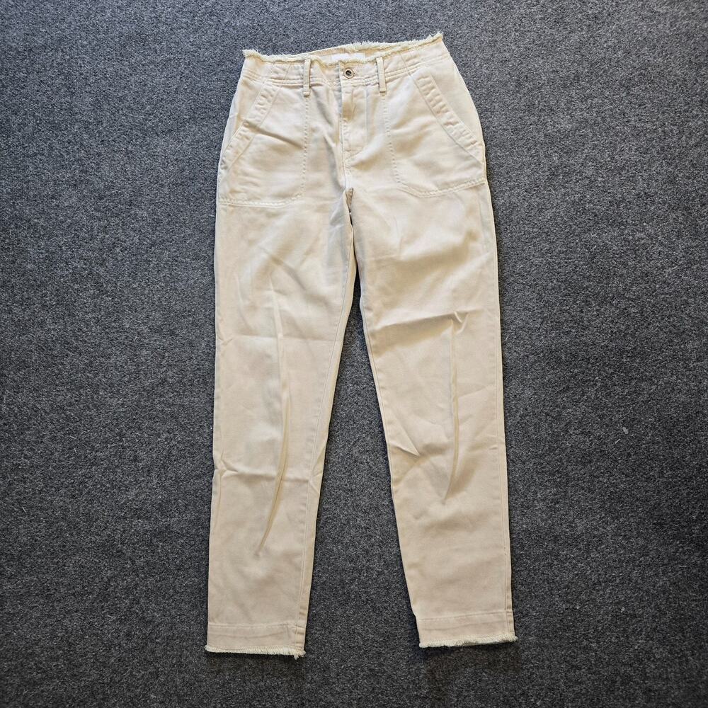 Bella Dahl Jeans Womens Size 25 Beige Raw Hem Tapered Pocket Capsule Casual
